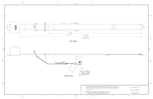 Retractable Shoulder Belt w/ L-Track Fitting at Top Only | Q8-6323-A1 WheelchairStrap.com