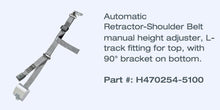 Load image into Gallery viewer, AMF Bruns | H470254 - 5100 Retractable Shoulder Belt Height Adjuster, L - 90° Bracket on Bottom - WheelchairStrap.com