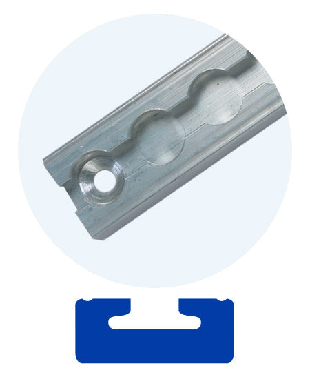 OMNI Regular Series L-Track Insert, Pre-Drilled 5/16
