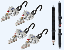 Load image into Gallery viewer, QRT Deluxe Kit with Regular Lap and L - Track Shoulder Belt, Mounted for L - Track | Q - 8100 - AT - L - WheelchairStrap.com