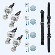 Q'Straint 4 QRT Max Retractors Slide 'N Click fittings; Manual Lap & Shoulder Belt | Q - 8300 - A - SC - WheelchairStrap.com
