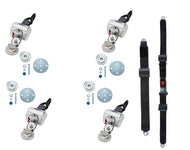 Q'Straint Max Retractor Tie - Down Kit w/ Manual Lap & Shoulder Belt | Q - 8300 - AP - SC - WheelchairStrap.com