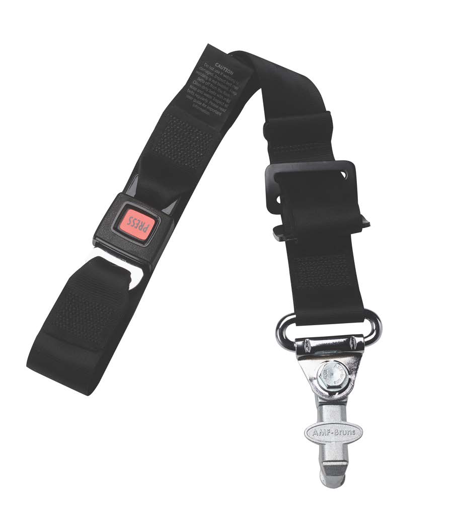 WHEELCHAIR FRONT STATIC BELT WITH LOOP & L-TRACK FITTING