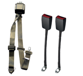 WAV Automatic 3 Point Belt with Height Adjuster and Two Flexible Buckles | H350233 AMF Bruns