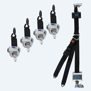 4 QRT-360 Retractors with L-Track Fittings and HR131 Retractable Lap & Shoulder Belt