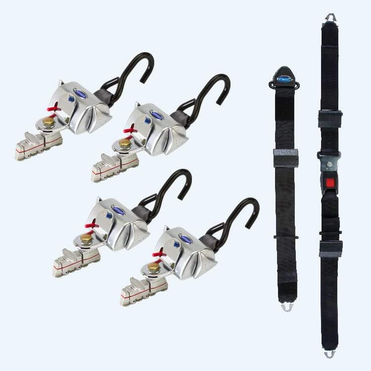 QRT Deluxe Kit with Regular Lap and L-Track Shoulder Belt, Mounted for L-Track Anchorages | Q-8100-AT-L Q'Straint