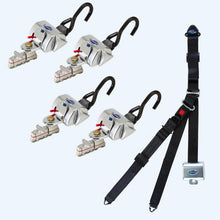 Load image into Gallery viewer, 4 QRT Standard Retractor L-Track Fitting Retractable Lap &amp; Shoulder Belt Combo Q-8200-A1-L Q&#39;Straint