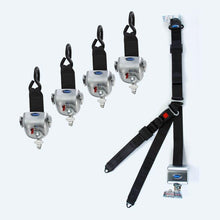 Load image into Gallery viewer, 4 QRT-360 Retractors with L-Track Fittings; and Retractable Lap &amp; Shoulder Belt Combo with L-Track Fittings  | Q-8600-A1-L Q&#39;Straint