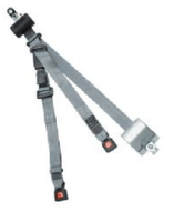 AMF Bruns | H350250 Automatic Retractor - Shoulder Belt L - track fittings with 90° bracket on bottom - WheelchairStrap.com