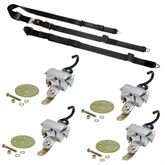 Load image into Gallery viewer, QRT DELUXE KIT FOR PERMANENT FLOOR MOUNT WITH MANUAL LAP AND SHOULDER BELT | Q - 8100 - A - F - WheelchairStrap.com