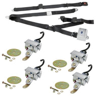 QRT Deluxe Kit For Permanent Floor Mounts w/Retractable Shoulder/Lap Belt Combo | Q - 8100 - A1 - F - WheelchairStrap.com