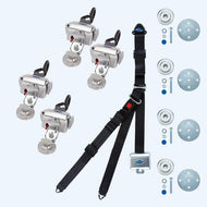 QRT Deluxe Retractors/Slide 'N Click fittings; & Retractable Lap & Shoulder Belt Combo | Q-8100-A1-SC - WheelchairStrap.com