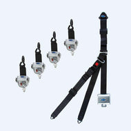 Q'Straint 4 QRT - 360 Retractors L - Track Fittings; Retractable Lap & Shoulder Belt Combo | Q - 10007 - WheelchairStrap.com