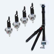 Q'Straint 4 QRT - 360 Retractors L - Track Fittings Retractable Lap/Shoulder Belt Combo with L - Track Fittings | Q-8600-A1-L