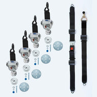 Q'Straint 4 QRT-360 Retractors Slide 'N Click Manual Lap & Shoulder Belt L - Track | Q - 8600 - AT - SC - WheelchairStrap.com