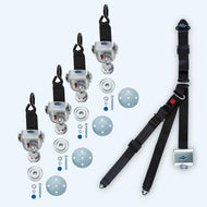 Q'Straint 4 QRT-360 Retractors Slide 'N Click Retractable Lap & Shoulder Belt Combo | Q - 10008 - WheelchairStrap.com