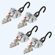 Q'Straint 4 QRT Deluxe Retractors with L - Track Fittings | Q - 8101 - L - WheelchairStrap.com