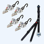 Q'Straint 4 QRT Deluxe Retractors with L - Track Retractable Lap & Shoulder Belt | Q - 8100 - A1 - L - WheelchairStrap.com