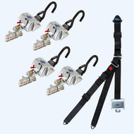 Q'Straint 4 QRT Standard Retractors L - Track Fittings with Retractable Lap & Shoulder Belt | Q-8200-A1-L WheelchairStrap.com