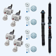 Q'Straint 4 QRT Standard Retractors Slide 'N Click and Manual Lap & Shoulder Belt | Q - 8200 - A - SC - WheelchairStrap.com