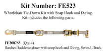Load image into Gallery viewer, Sure - Lok | FE523 Manual Wheelchair Kit For L - Track With Snap Hook &amp; D - Ring Connection - WheelchairStrap.com